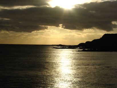 iona under golden rays of sun