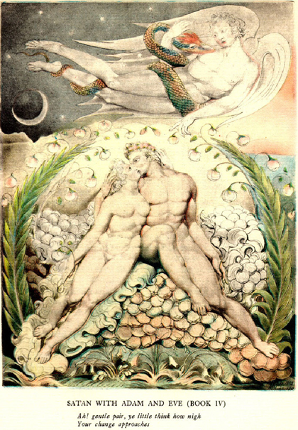 Adam and Eve and Satan with the snake