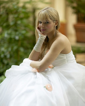 Pretty bride looking sweet