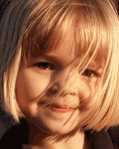 A young girl. Like many of the British children sold in Rome as slaves, she is blonde.