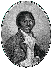 Etching of Equiano, a slave who freed himself and wrote his autobiography