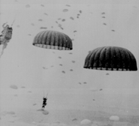 Allied paratroopers land in Netherlands during World War II