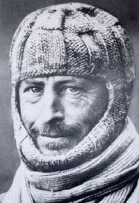 Antarctic explorer Douglas Mawon in a hood