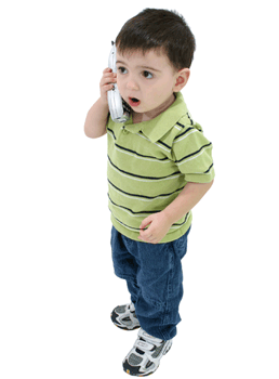 Little boy on telephone