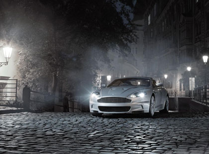 Aston Martin at night