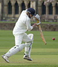 Young cricket player playing