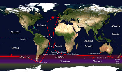 Route of Golden Globe race