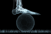 X-ray of foot and soccer ball